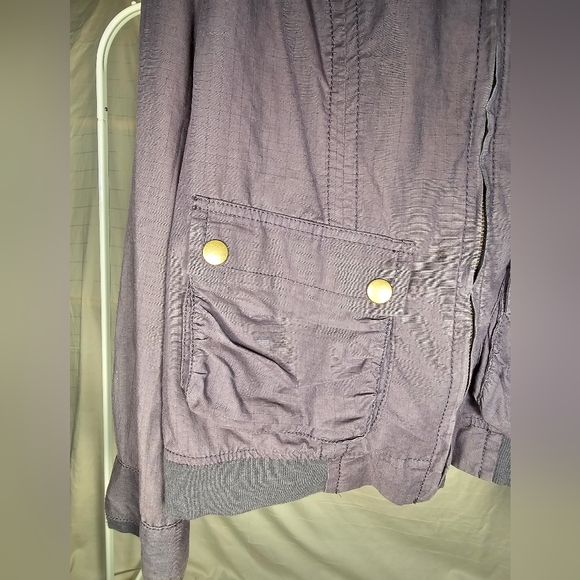 Dusty Blue Bomber Jacket - Picture 3 of 11